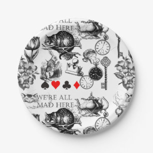 Assiettes En Carton Chat de Cheshire classique alice au pays des merve