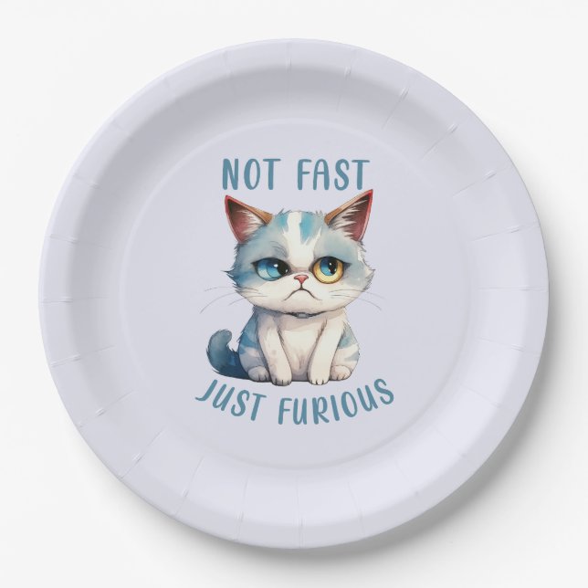 Assiettes En Carton Chat Grumpy - Pas Rapide, Juste Furieux (Devant)
