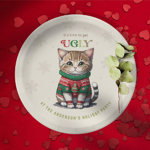 Assiettes En Carton Chat mignon Fête de Sweat
