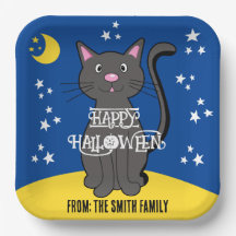 Chat Noir Étoiles d'Halloween Lune mignonne Enfant