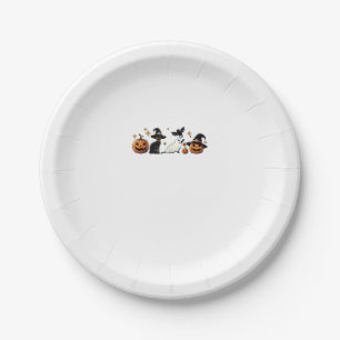 Assiettes En Carton Chat noir Halloween Citrouille Boo Ghost sorcier É
