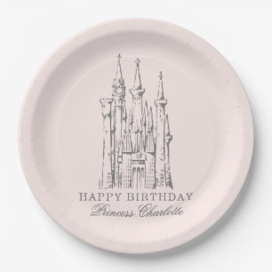 Assiettes En Carton Château de Disney Princess  Anniversaire du conte