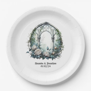 Assiettes En Carton Château de fantasy sombre fenêtre gothique mariage