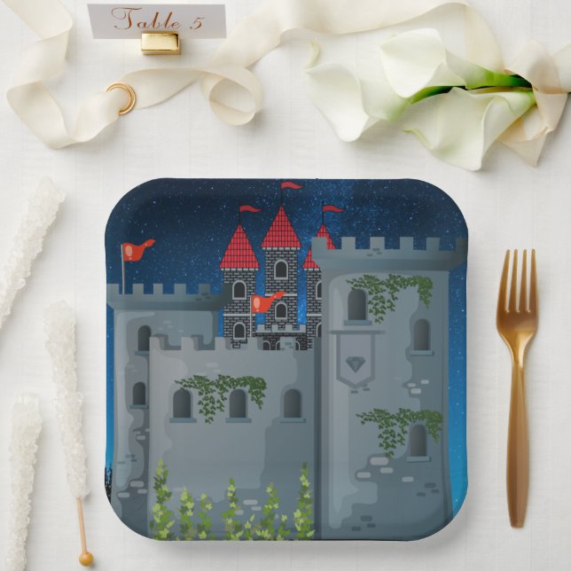 Assiettes En Carton Château de Night (Mariage)