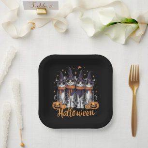 Assiettes En Carton Chats de Halloween Cool Cadeau pour Fille Cadeau p
