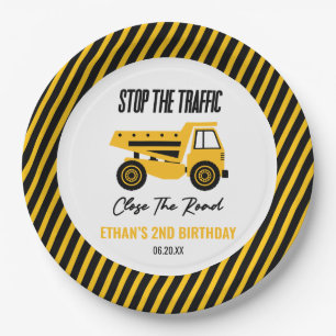 Assiettes En Carton Chauffage de construction Camion Bulldozer fête d'