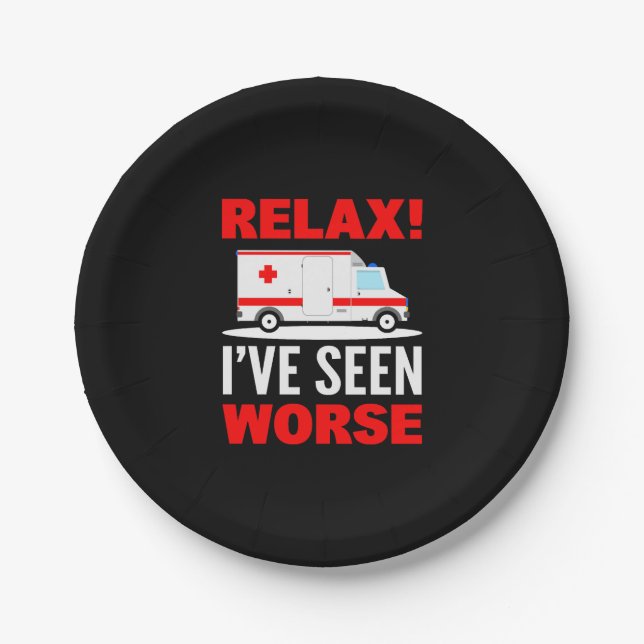 Assiettes En Carton Chauffeur d'ambulance des services Médicales d'urg (Devant)