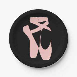 Assiettes En Carton Chaussure de ballet rose danseur de ballet