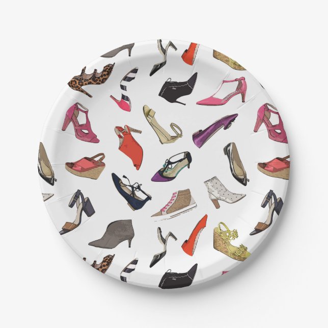 Assiettes En Carton Chaussure tendance Plaques en papier (Devant)