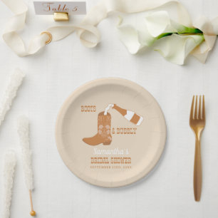 Assiettes En Carton Chaussures à talons rustiques occidentaux de douch