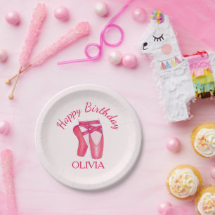 Assiettes En Carton Chaussures Toe Rose Ballet Ballerina Danse Anniver