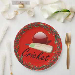 Assiettes En Carton Chauve-souris et balle de cricket, Noël,