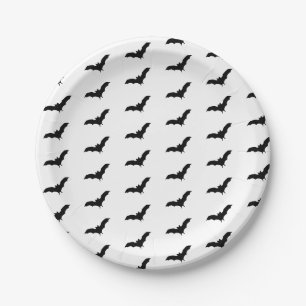 Assiettes En Carton Chauves-souris noires et fête d'Halloween mignonne