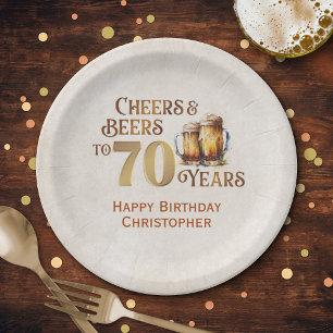 Assiettes En Carton Cheers & Beers 70e anniversaire