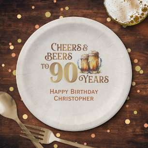 Assiettes En Carton Cheers & Beers 90e anniversaire