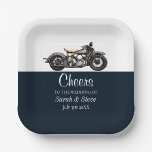 Assiettes En Carton Cheers Motorcycle Vintage Mariage Date Mariée Sall