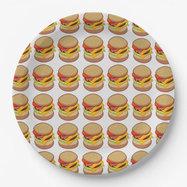 ASSIETTES EN CARTON CHEESEBURGERS (Devant)