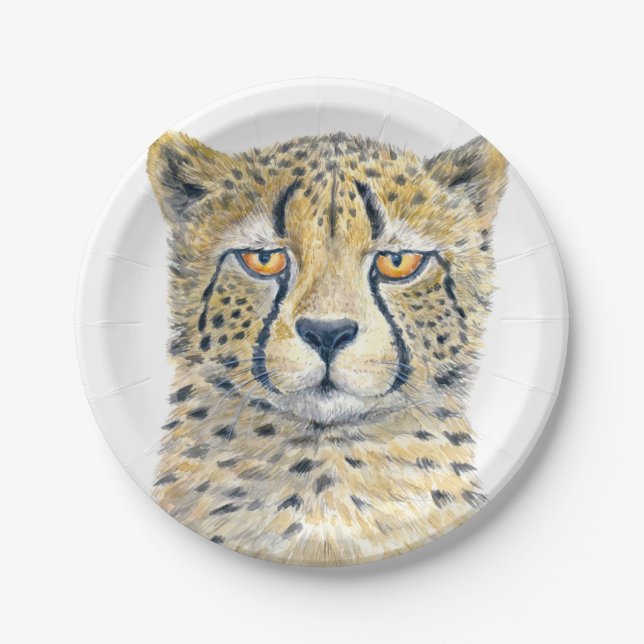 Assiettes En Carton Cheetah (Devant)