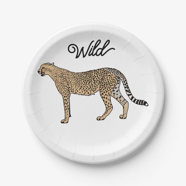Assiettes En Carton Cheetah Wild Custom (Devant)