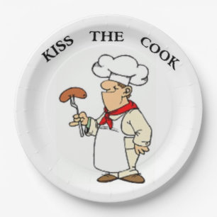 ASSIETTES EN CARTON CHEF "KISS THE COOK"
