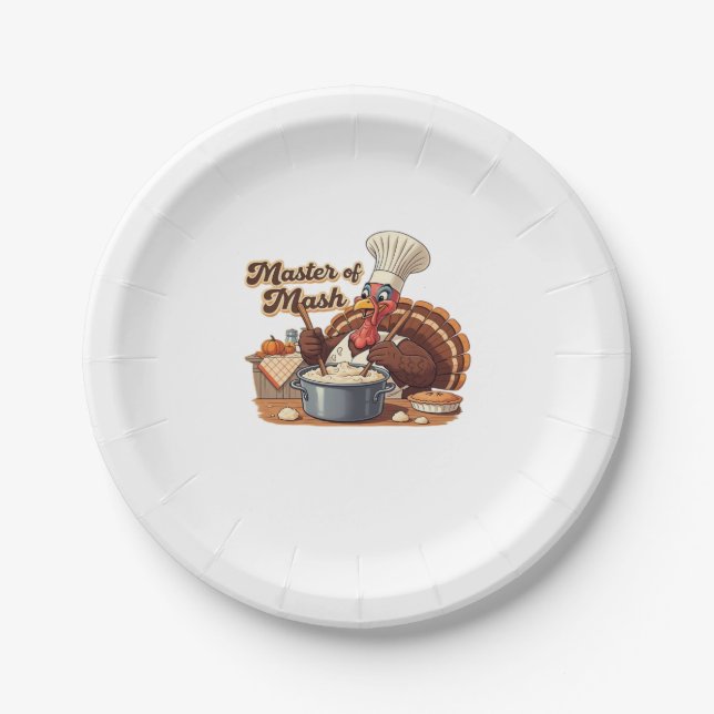 Assiettes En Carton Chef rétro Turquie Thanksgiving Classic T-Shirt.pn (Devant)