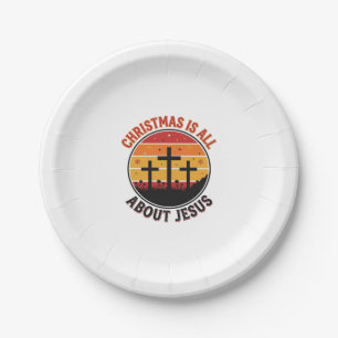 Assiettes En Carton Chemise Christian Noël Jésus Coucher de soleil Cro