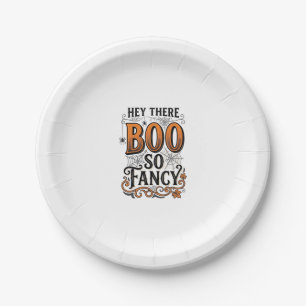 Assiettes En Carton Chemise de Halloween Boo Gravure Vintage Mignonne