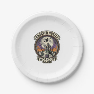 Assiettes En Carton Chemise de sport Halloween Hantée Hustle Gravure A