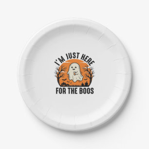 Assiettes En Carton Chemise drôle de fantôme d'Halloween juste ici pou
