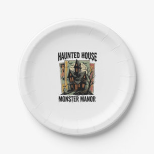 Assiettes En Carton Chemise Maison Hantée Design Manoir Monstre Vintag