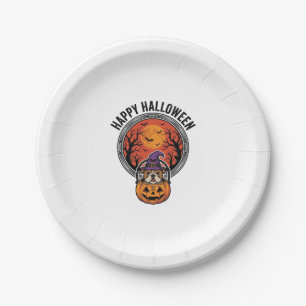 Assiettes En Carton Chemise Vintage Chauve-Souris Sorcière Bulldog Bon