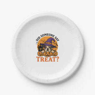 Assiettes En Carton Chemise Vintage de Chien de Sorcière de Bulldog d'