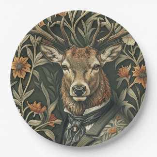Assiettes En Carton Cher cerf en tenue vintage Magic Woodland