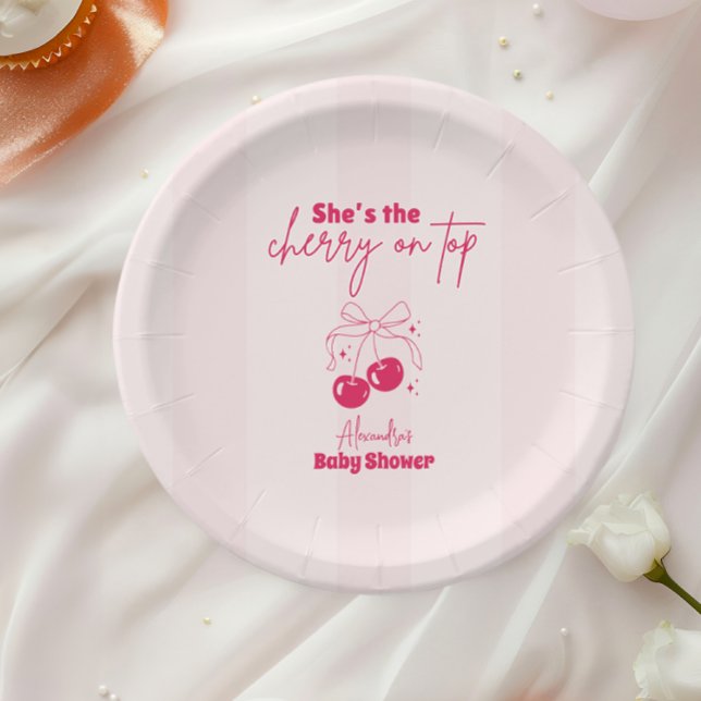 Assiettes En Carton Cherry de Doodle sur le Baby shower supérieur (Créateur téléchargé)