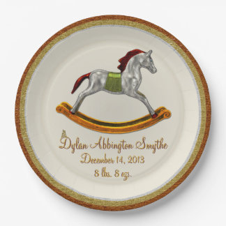 Assiettes En Carton Cheval à rocher bébé (Personnalisé)