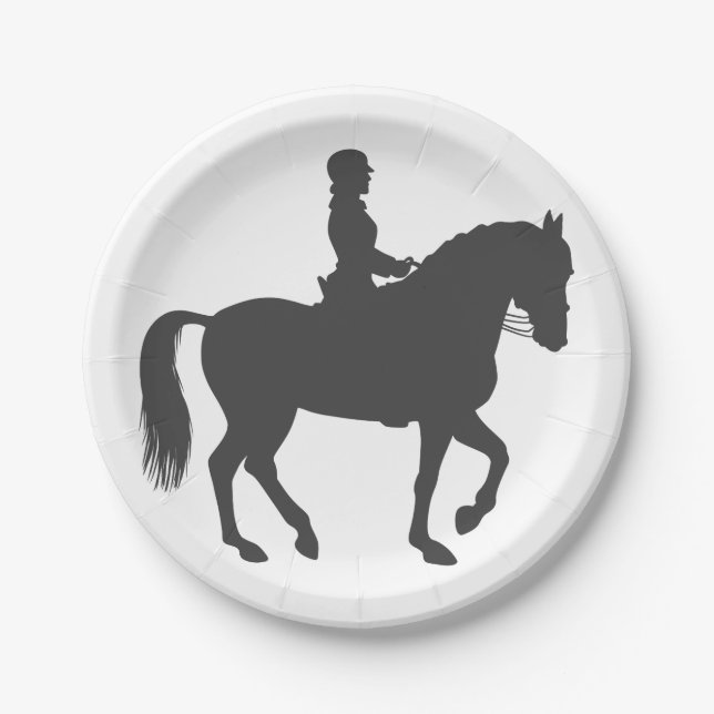 Assiettes En Carton cheval féminin - Choisir la couleur arrière - plan (Devant)