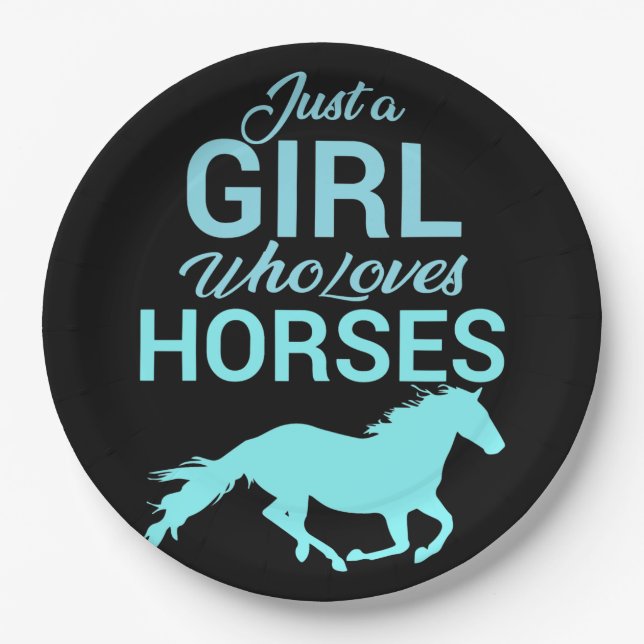 Assiettes En Carton Cheval Gallop Une Fille Qui Aime Les Chevaux (Devant)