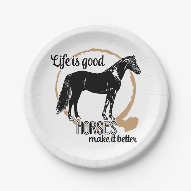 Assiettes En Carton Cheval Lover Cheval équestre Western Cowboy (Devant)