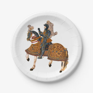 Assiettes En Carton Chevalier médiéval en armure à cheval