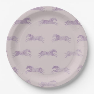 Assiettes En Carton Chevaux équestres classiques violets