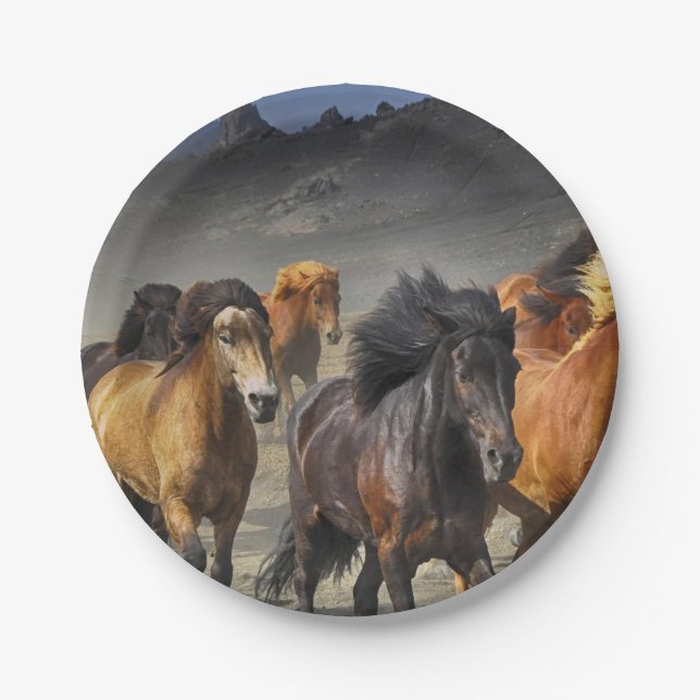 Assiettes En Carton Chevaux sauvages (Devant)