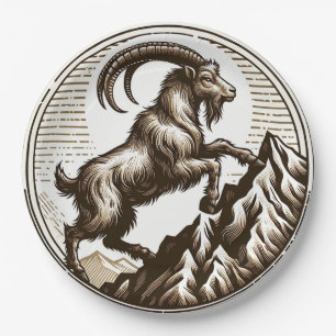 Assiettes En Carton Chèvre de montagne ascensionnelle Capricorne Anniv