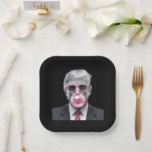 Assiettes En Carton Chewing-Gum Trump Donald Trump 2024 Votez pour Tru