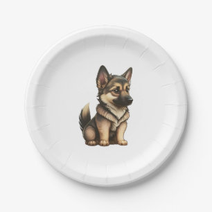 Assiettes En Carton Chibi German Shepherd