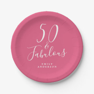 Assiettes En Carton Chic 50 Fabuleux Hot Pink 50e anniversaire