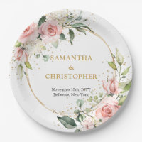 Chic aquarelle fleurs rousses eucalyptus or