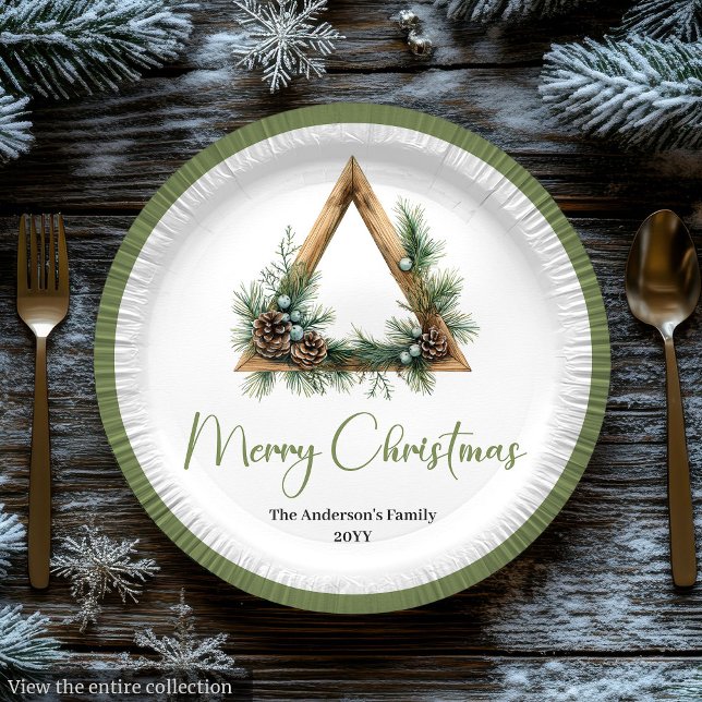 Assiettes En Carton Chic Bohemian Rustic Christmas Tree Scene Plates (Chic Bohemian Rustic Christmas Tree Scene Plates)