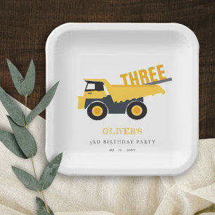 Assiettes En Carton Chic Chauffage Camion À Tout Âge Anniversaire