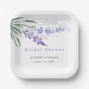 Assiettes En Carton Chic Lavender Aquarelle Mariage Floral
