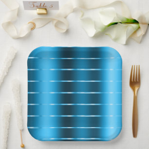 Assiettes En Carton Chic Royal Blue Ruban Baby Shower